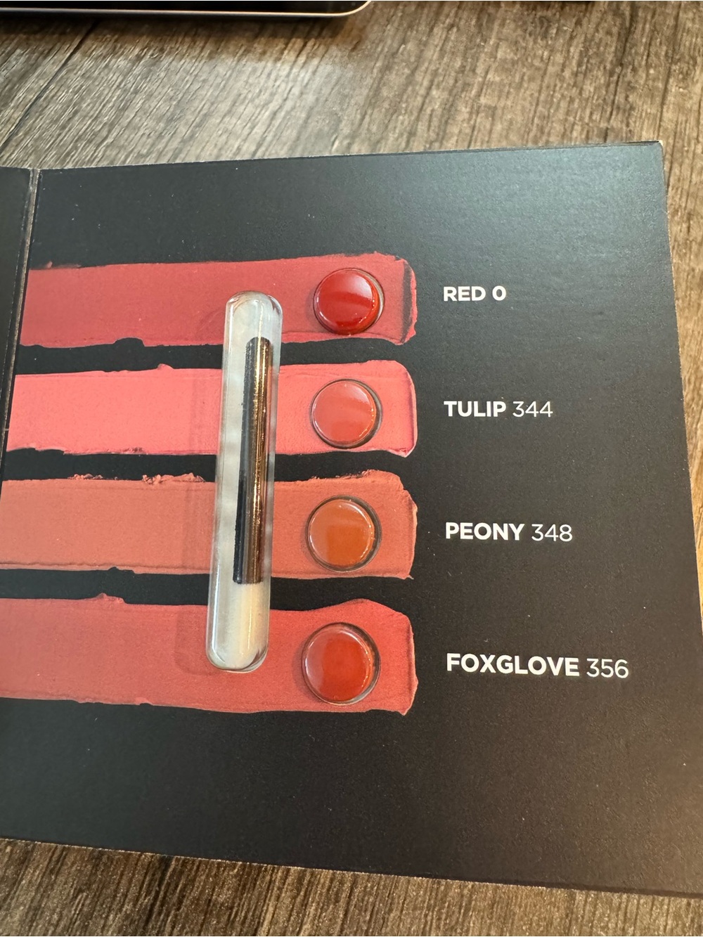 Hourglass Lipstick Shade Sample Card - Red/Tulip/Peony/Foxglove